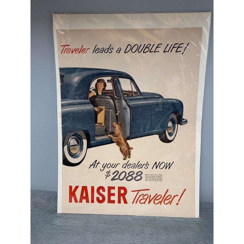 Vintage 1949 Kaiser Traveler Double Magazine Ad 1949